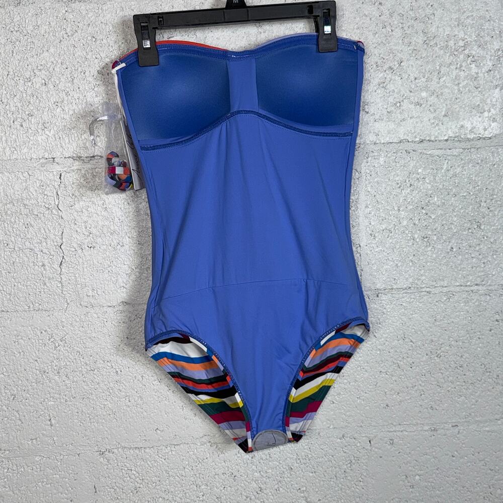Anne Cole Painted Stripe Bandeau One-Piece Swimsuit multi 6 $98 - Picture 6 of 13